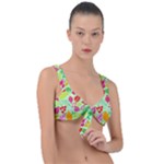 Flower Flora Floral Nature Pattern Seamless Front Tie Bikini Top