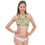 Flower Flora Floral Nature Pattern Seamless Cross Front Halter Bikini Top