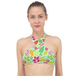 Flower Flora Floral Nature Pattern Seamless High Neck Bikini Top