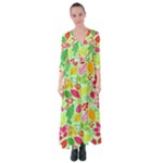 Flower Flora Floral Nature Pattern Seamless Button Up Maxi Dress