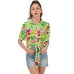 Flower Flora Floral Nature Pattern Seamless Tie Front Shirt 