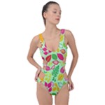 Flower Flora Floral Nature Pattern Seamless Side Cut Out Swimsuit