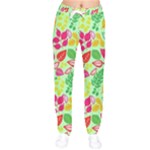 Flower Flora Floral Nature Pattern Seamless Women Velvet Drawstring Pants