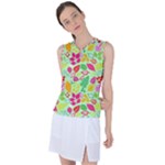 Flower Flora Floral Nature Pattern Seamless Women s Sleeveless Sports Top