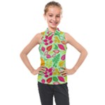 Flower Flora Floral Nature Pattern Seamless Kids  Sleeveless Polo T-Shirt