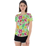 Flower Flora Floral Nature Pattern Seamless Back Cut Out Sport T-Shirt