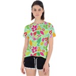 Flower Flora Floral Nature Pattern Seamless Open Back Sport T-Shirt