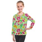 Flower Flora Floral Nature Pattern Seamless Kids  Long Mesh T-Shirt