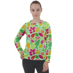 Flower Flora Floral Nature Pattern Seamless Women s Long Sleeve Raglan T