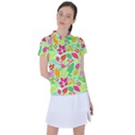 Flower Flora Floral Nature Pattern Seamless Women s Polo T-Shirt