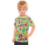 Flower Flora Floral Nature Pattern Seamless Kids  Polo T-Shirt