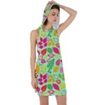 Flower Flora Floral Nature Pattern Seamless Racer Back Hoodie Dress