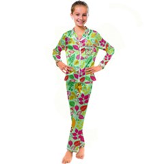 Kids  Satin Long Sleeve Pajamas Set 