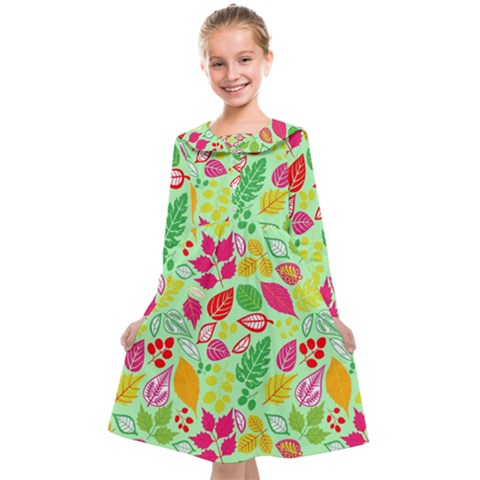 Flower Flora Floral Nature Pattern Seamless Kids  Midi Sailor Dress from ArtsNow.com