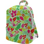 Flower Flora Floral Nature Pattern Seamless Zip Up Backpack