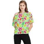 Flower Flora Floral Nature Pattern Seamless One Shoulder Cut Out T-Shirt