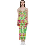 Flower Flora Floral Nature Pattern Seamless V-Neck Camisole Jumpsuit