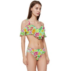 Ruffle Edge Tie Up Bikini Set	 