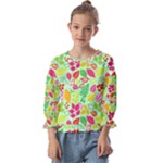 Flower Flora Floral Nature Pattern Seamless Kids  Cuff Sleeve Top