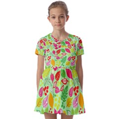 Kids  Short Sleeve Pinafore Style Dress 