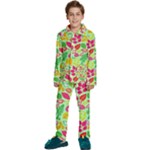 Flower Flora Floral Nature Pattern Seamless Kids  Long Sleeve Velvet Pajamas Set