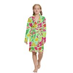 Flower Flora Floral Nature Pattern Seamless Kids  Long Sleeve Velvet Lounge Robe