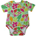 Flower Flora Floral Nature Pattern Seamless Baby Short Sleeve Bodysuit