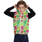 Flower Flora Floral Nature Pattern Seamless Kids  Stylish Hooded Puffer Vest