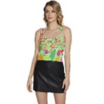 Flower Flora Floral Nature Pattern Seamless Flowy Camisole Tie Up Top