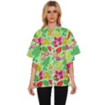 Flower Flora Floral Nature Pattern Seamless Women s Batwing Button Up Shirt