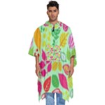 Flower Flora Floral Nature Pattern Seamless Men s Hooded Rain Ponchos