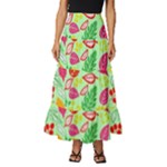 Flower Flora Floral Nature Pattern Seamless Tiered Ruffle Maxi Skirt