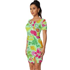 Fitted Knot Split End Bodycon Dress 