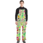 Flower Flora Floral Nature Pattern Seamless Men s Side Zip Front Pouch Ski And Snowboard Bib Pants	