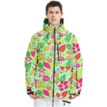 Flower Flora Floral Nature Pattern Seamless Men s Multi Pockets Zip Ski and Snowboard Waterproof Breathable Jacket