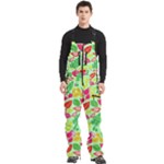 Flower Flora Floral Nature Pattern Seamless Men s Front Zip Ski And Snowboard Bib Pants