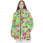 Flower Flora Floral Nature Pattern Seamless Women s Multi Pockets Zip Ski and Snowboard Waterproof Breathable Jacket