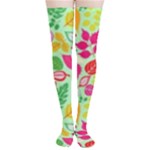 Flower Flora Floral Nature Pattern Seamless Thigh High Stockings