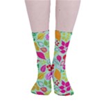 Flower Flora Floral Nature Pattern Seamless Smooth Crew Length Tube Socks