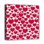 Hearts Valentine Pattern Seamless Mini Canvas 8  x 8  (Stretched)