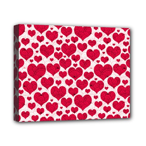 Hearts Valentine Pattern Seamless Canvas 10  x 8  (Stretched) from ArtsNow.com