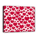 Hearts Valentine Pattern Seamless Canvas 14  x 11  (Stretched)