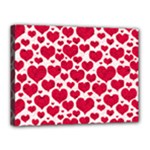 Hearts Valentine Pattern Seamless Canvas 16  x 12  (Stretched)