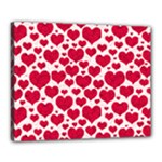 Hearts Valentine Pattern Seamless Canvas 20  x 16  (Stretched)