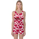 Hearts Valentine Pattern Seamless One Piece Boyleg Swimsuit