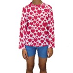 Hearts Valentine Pattern Seamless Kids  Long Sleeve Swimwear