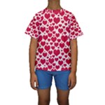 Hearts Valentine Pattern Seamless Kids  Short Sleeve Swimwear