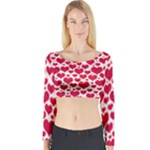 Hearts Valentine Pattern Seamless Long Sleeve Crop Top