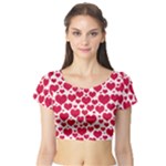 Hearts Valentine Pattern Seamless Short Sleeve Crop Top