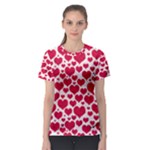 Hearts Valentine Pattern Seamless Women s Sport Mesh T-Shirt